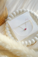 Sweet Three Designs Reversible Heart Birthstone Necklace