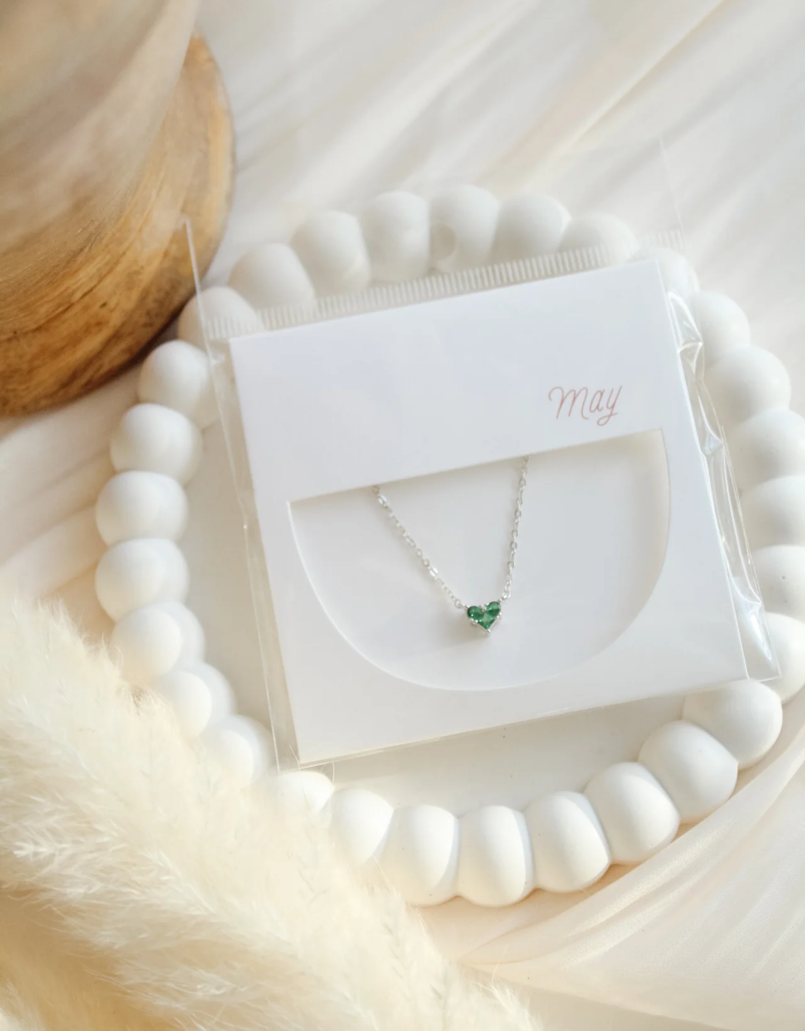 Sweet Three Designs Reversible Heart Birthstone Necklace
