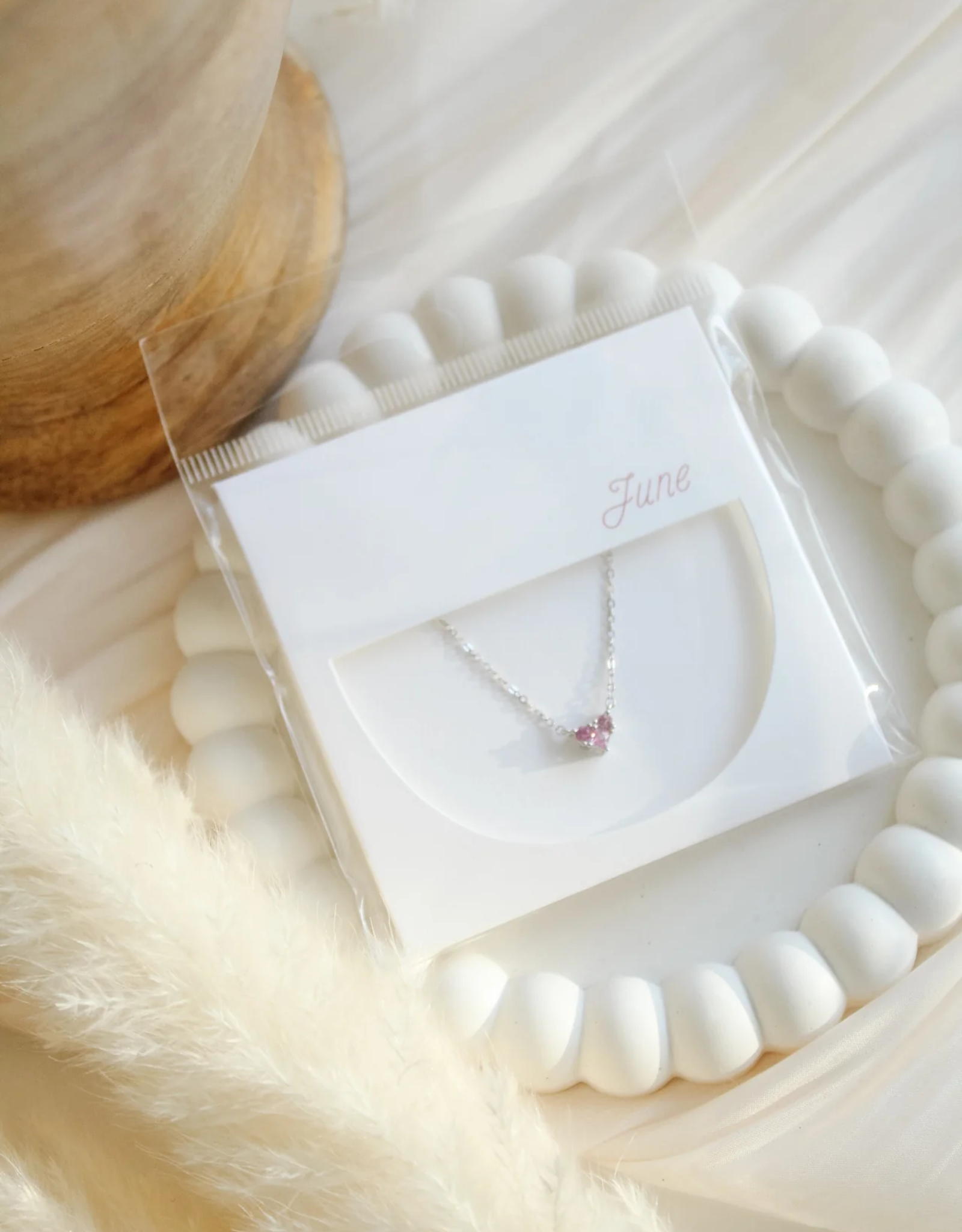 Sweet Three Designs Reversible Heart Birthstone Necklace
