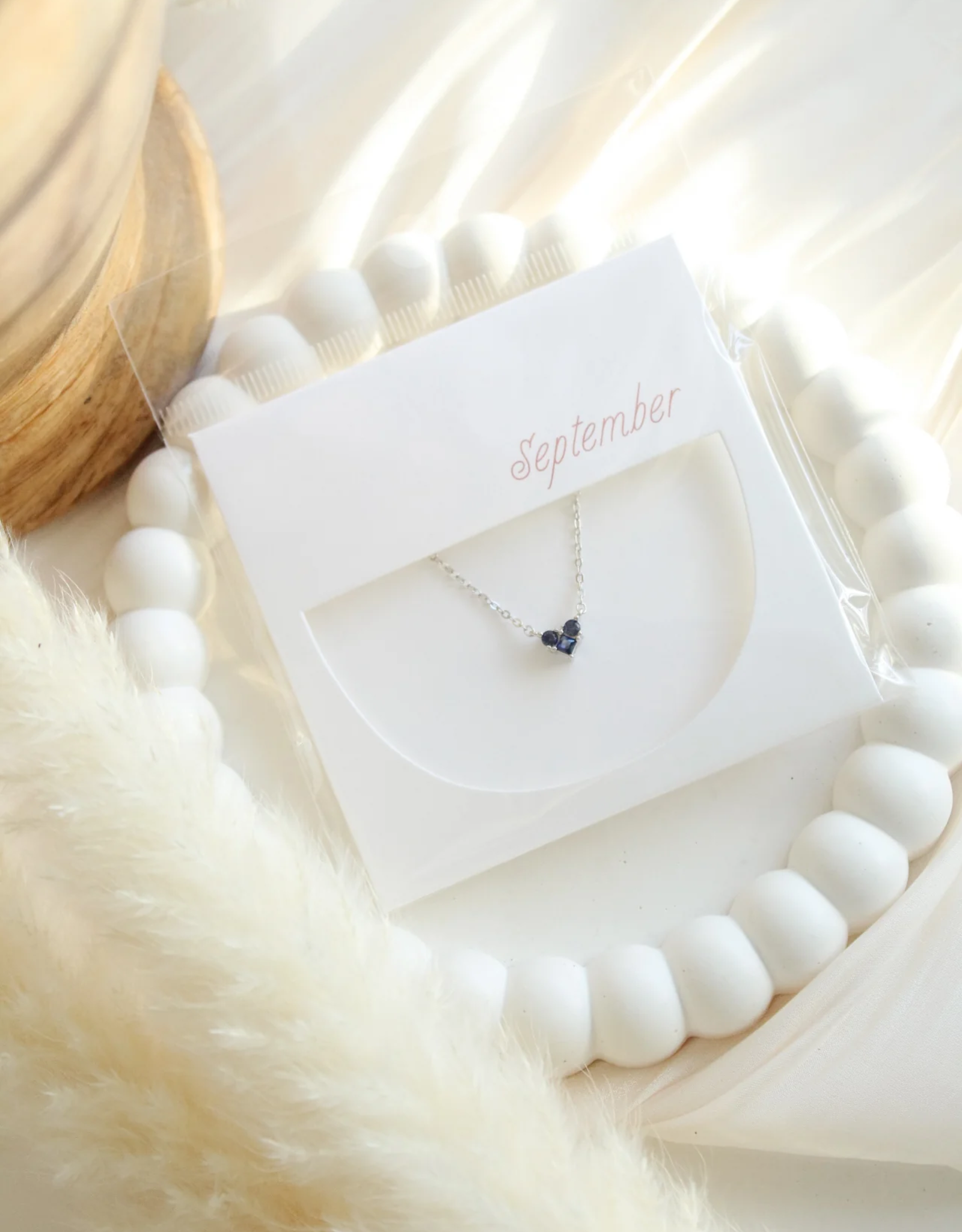 Sweet Three Designs Reversible Heart Birthstone Necklace