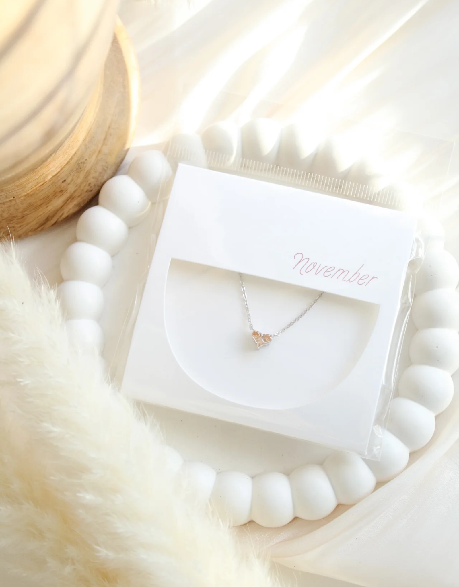 Sweet Three Designs Reversible Heart Birthstone Necklace