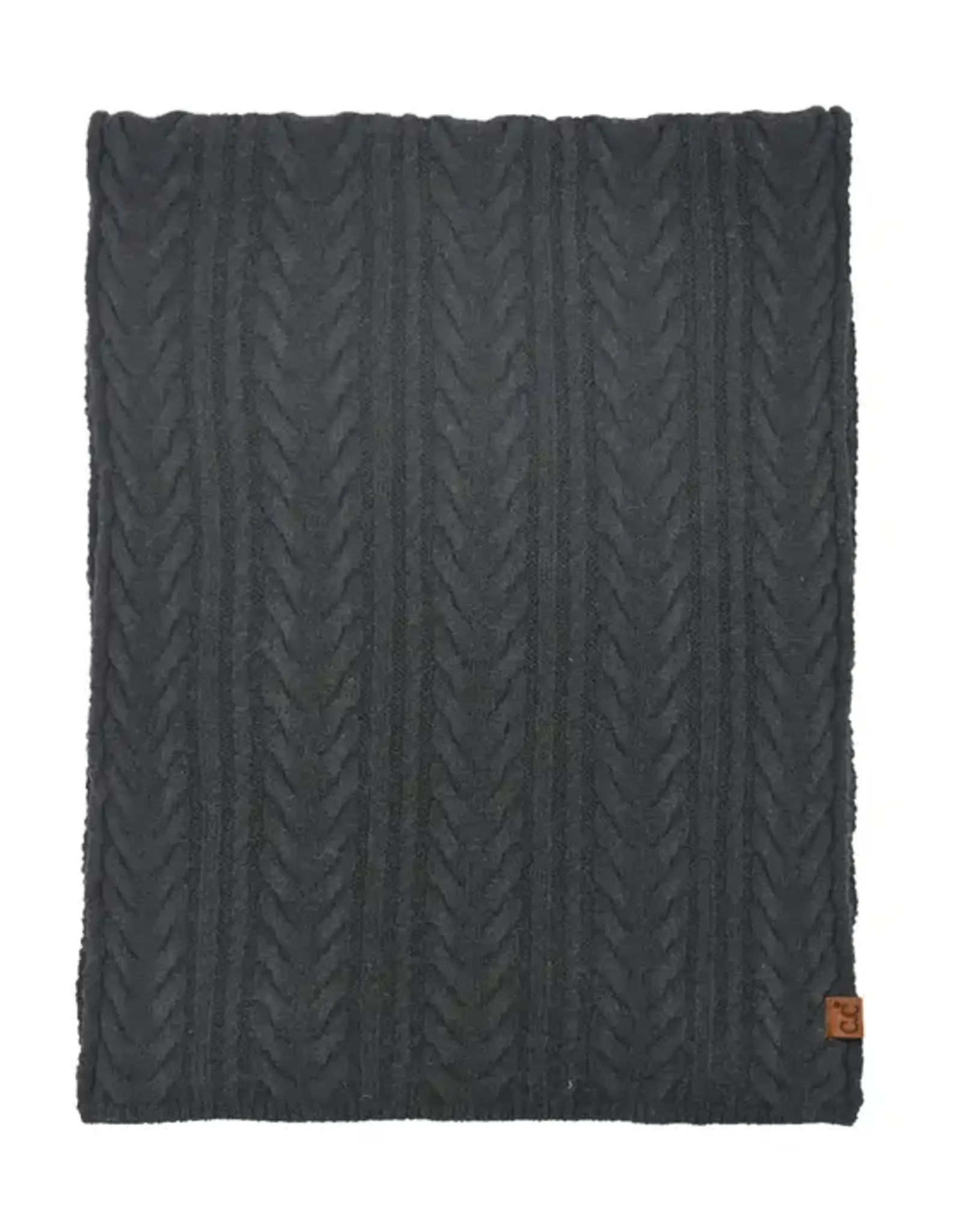 CC Cable Knit Scarf, Asstd