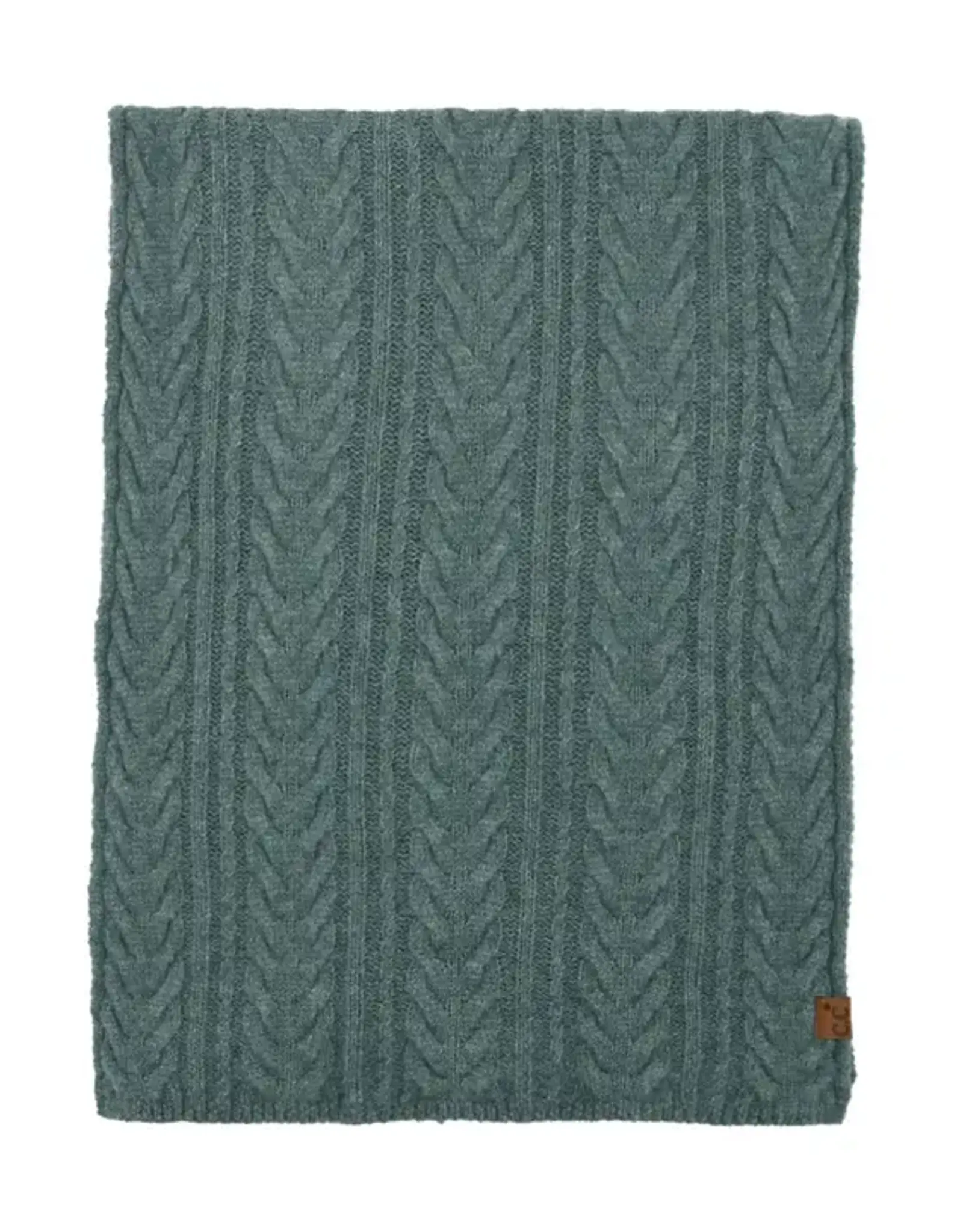 CC Cable Knit Scarf, Asstd