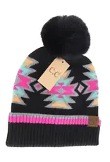 CC Southwestern Print Beanie w/Pom