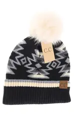 CC Southwestern Print Beanie w/Pom