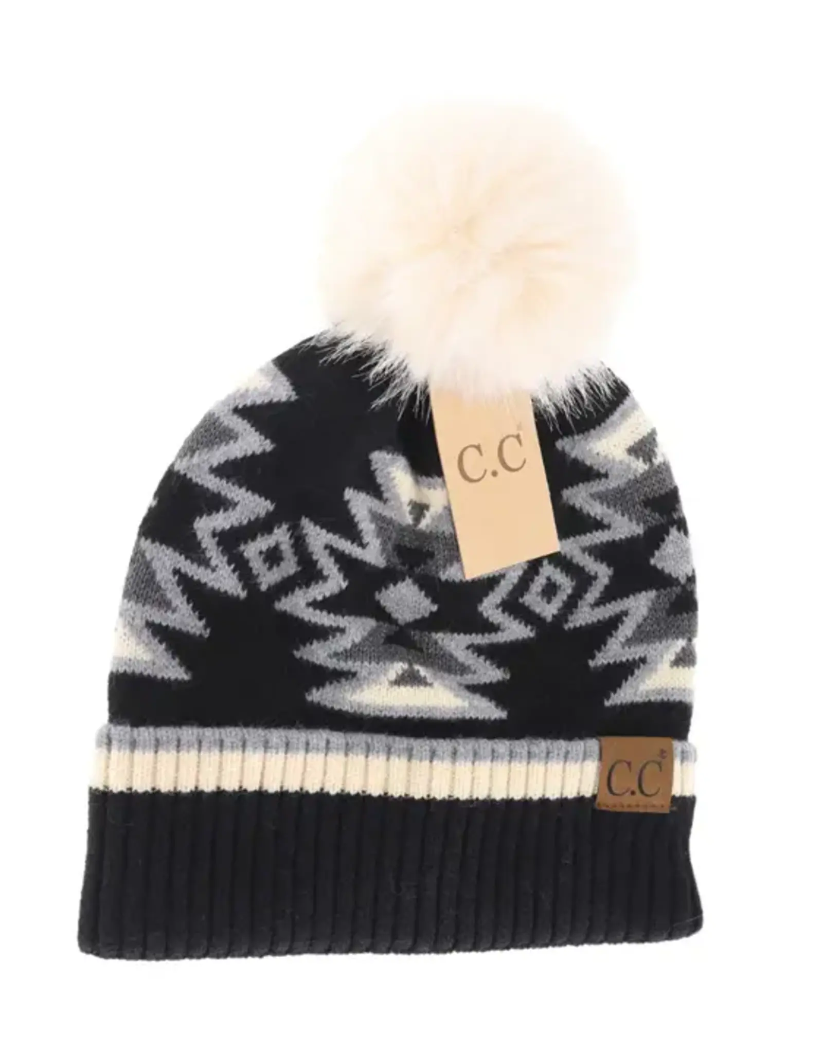 CC Southwestern Print Beanie w/Pom