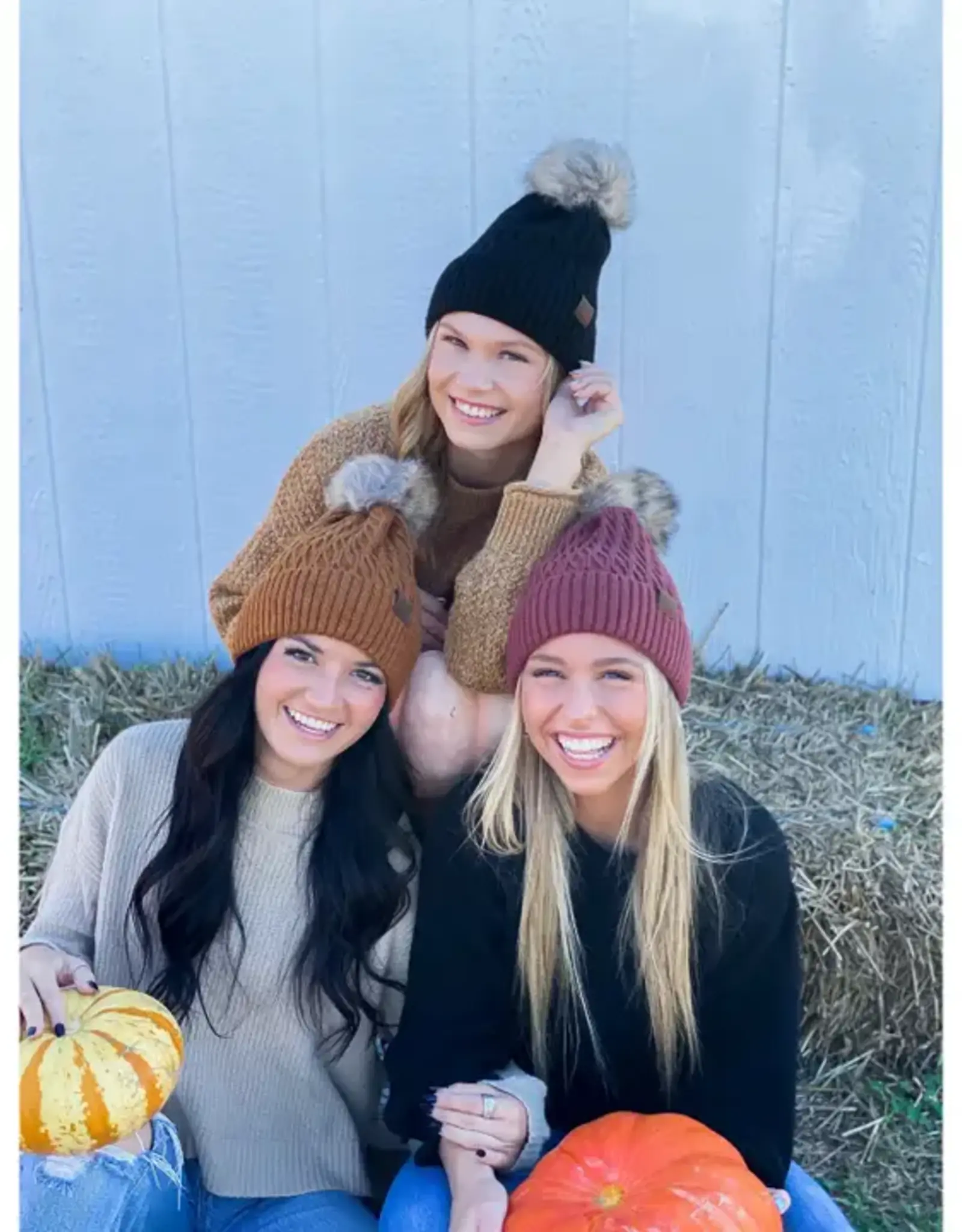 CC Honeycomb Pattern Toque/Pom