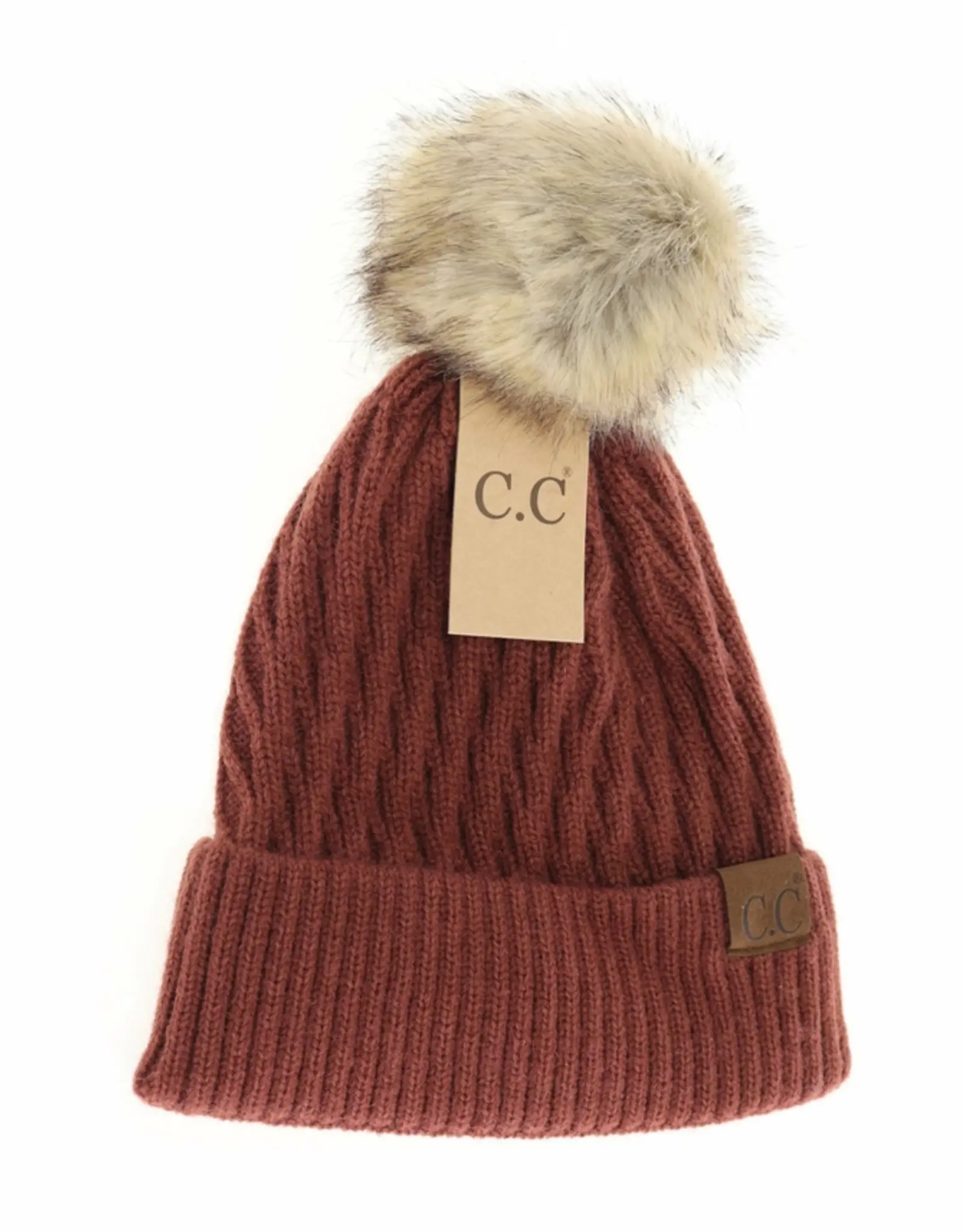 CC Honeycomb Pattern Toque/Pom