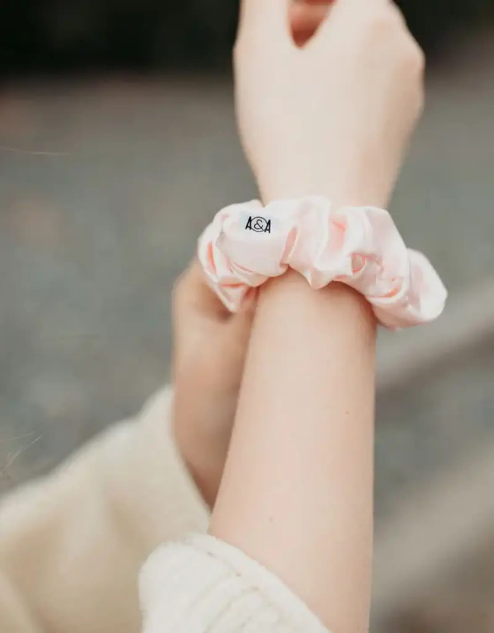 Antler & Acre Scrunchie-Silk, Ballet Pink