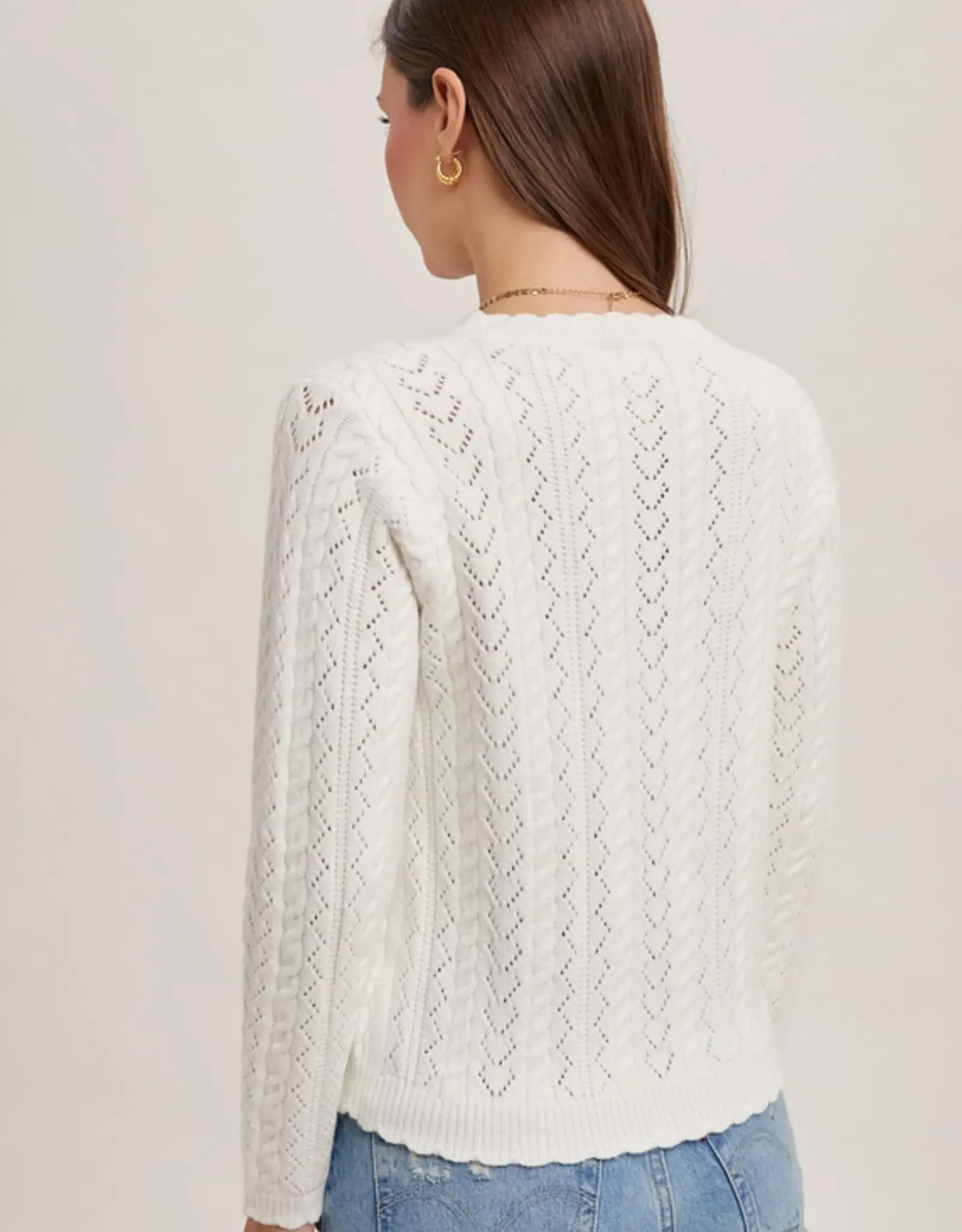 Scallop Edge Knit Sweater