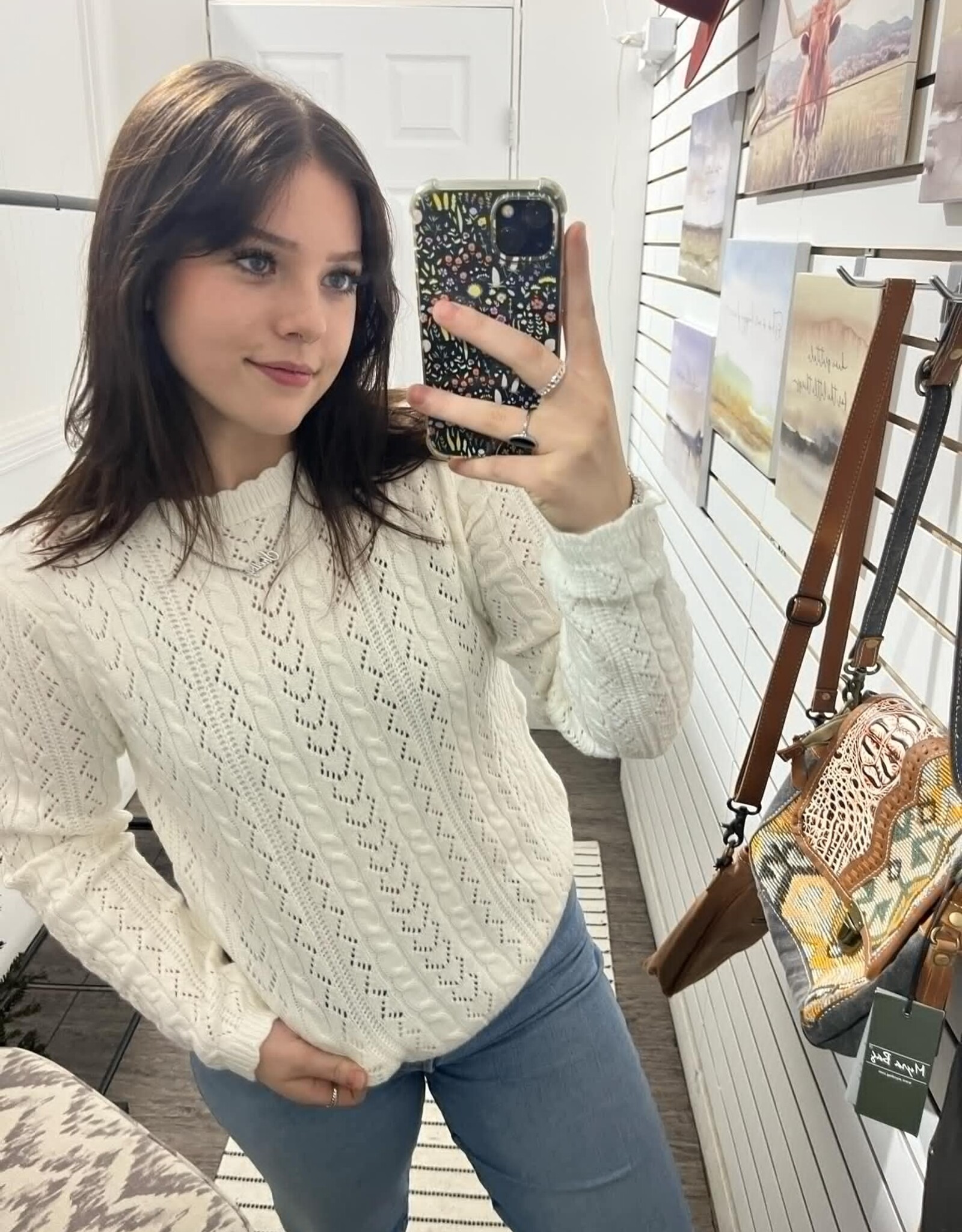 Scallop Edge Knit Sweater