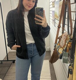 Mono B Quilted Mineral Wash Bomber Jacket