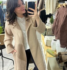 Knit Trench Coat, Latte