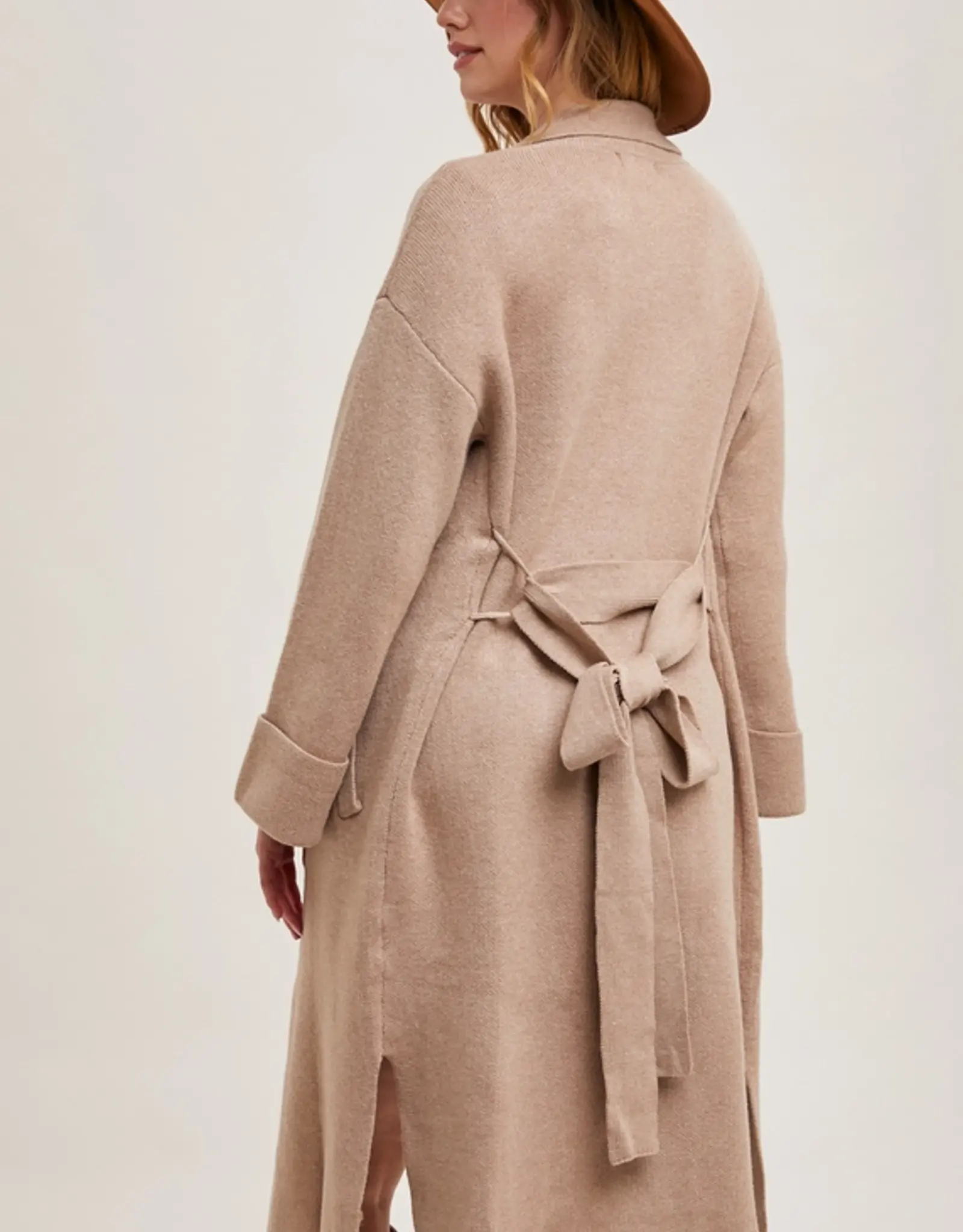 Knit Trench Coat, Latte