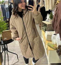 Longline Quilted Puffer Jacket
