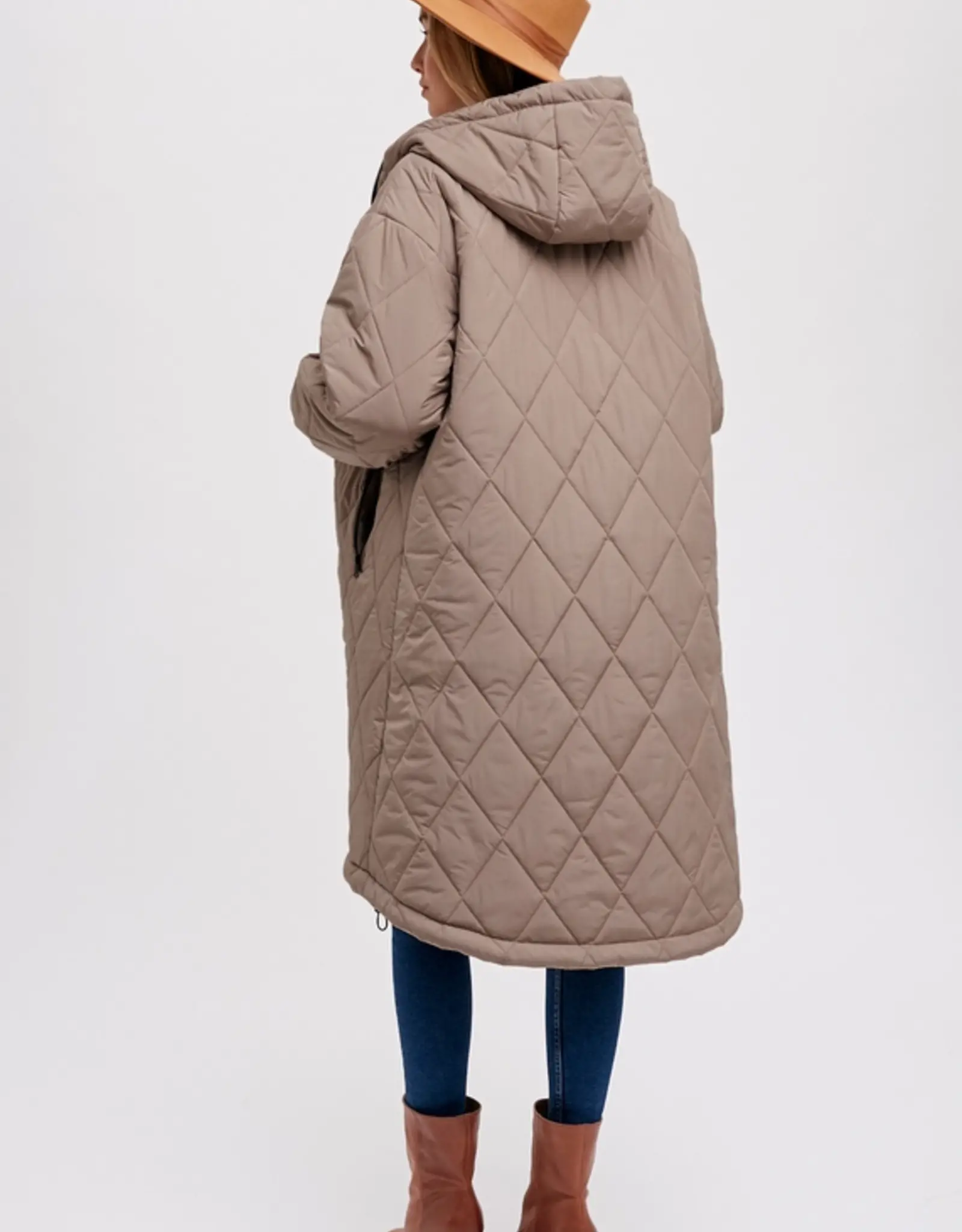 Longline Quilted Puffer Jacket
