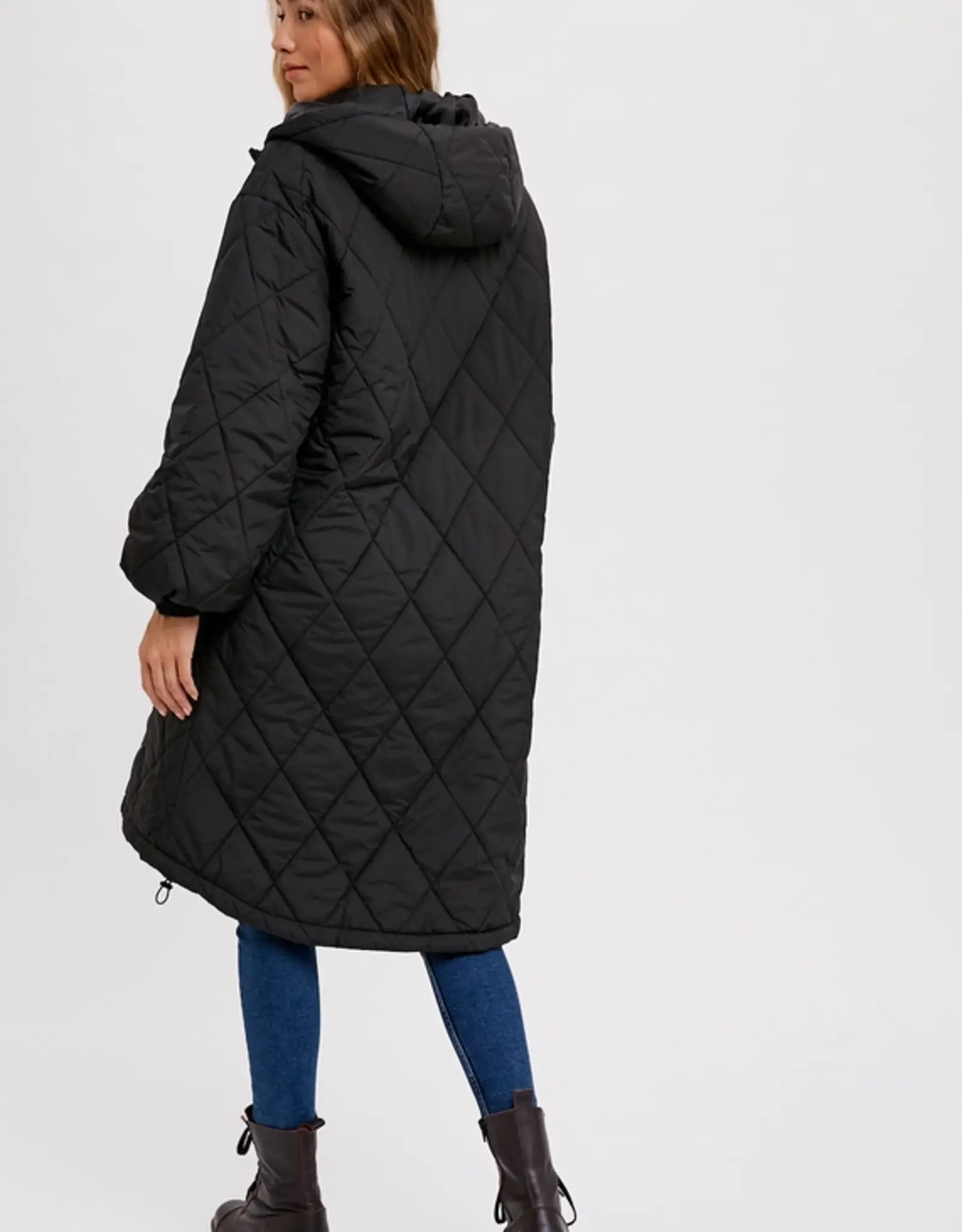 Longline Quilted Puffer Jacket