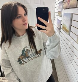 Lone Rose Boutique Roping Cow Crewneck