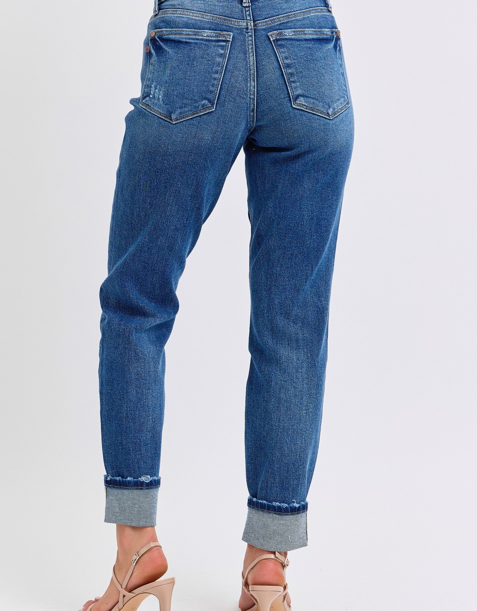 Judy Blue Mid-Rise Vintage Wash BF Jean w/Cuff