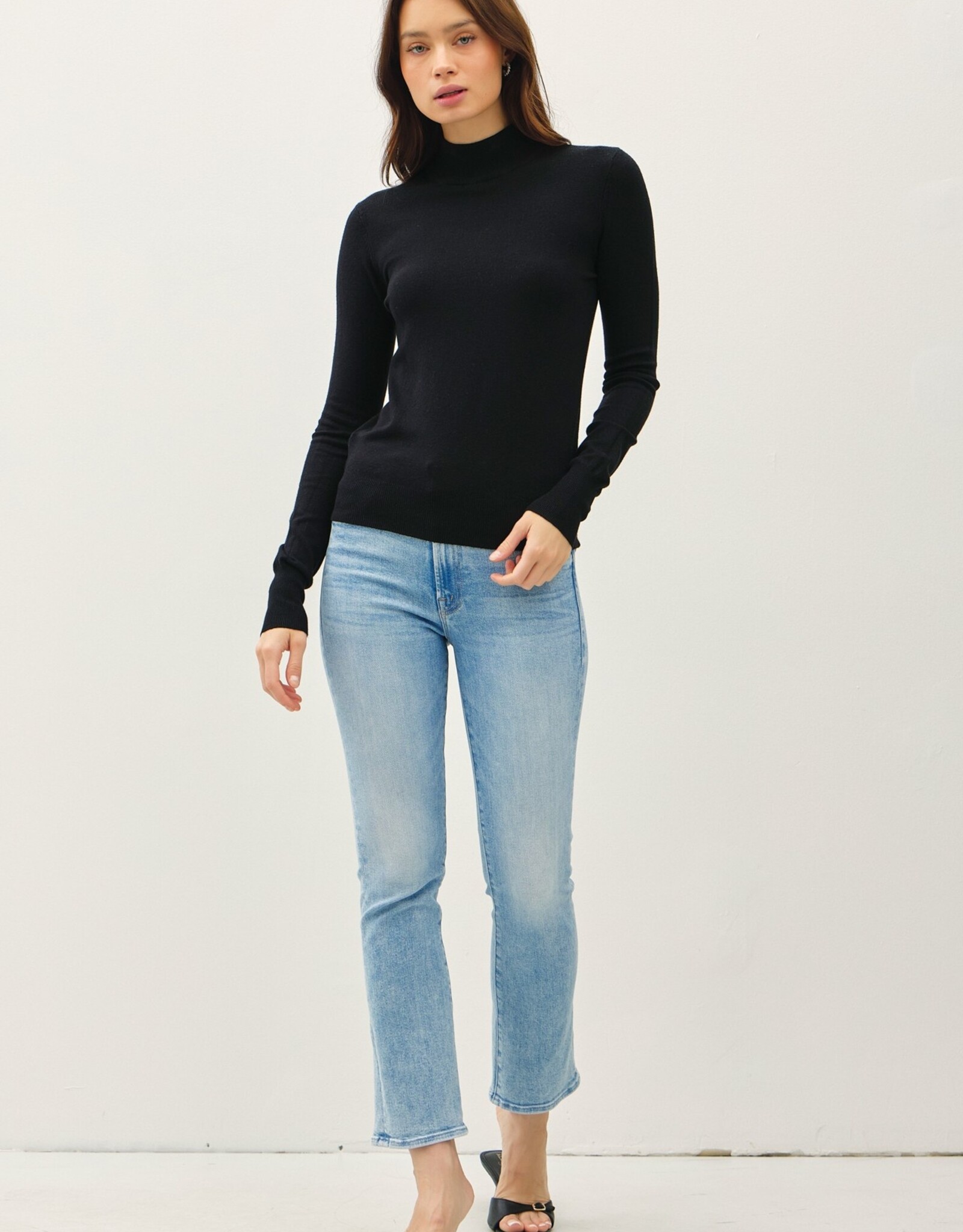 The Kelli Mock Neck Sweater, Black