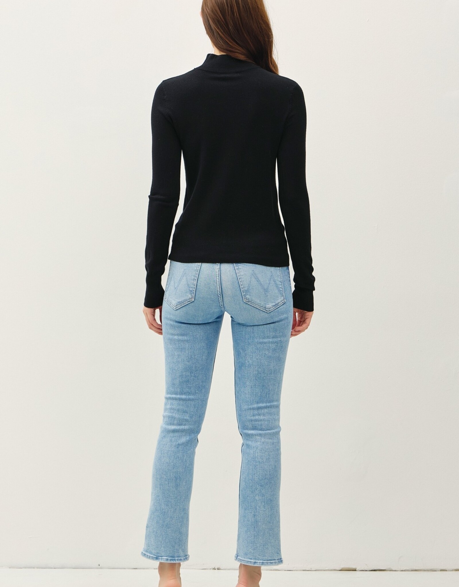 The Kelli Mock Neck Sweater, Black