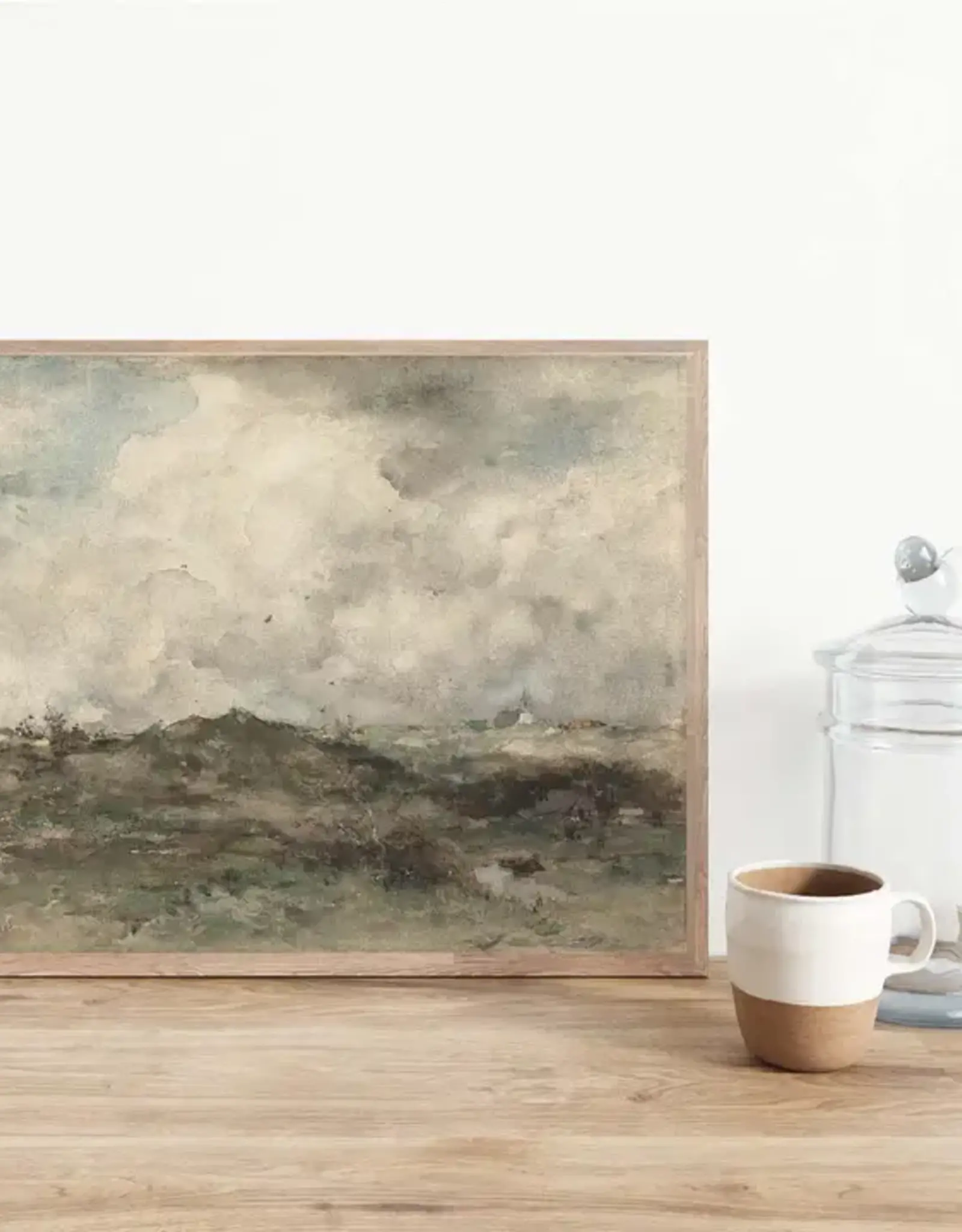 Pink Lemon Decor Vintage Art Print, 8x10-Cloudy Skies
