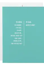 Classy Cards Creative Card, Mom Dad Questions