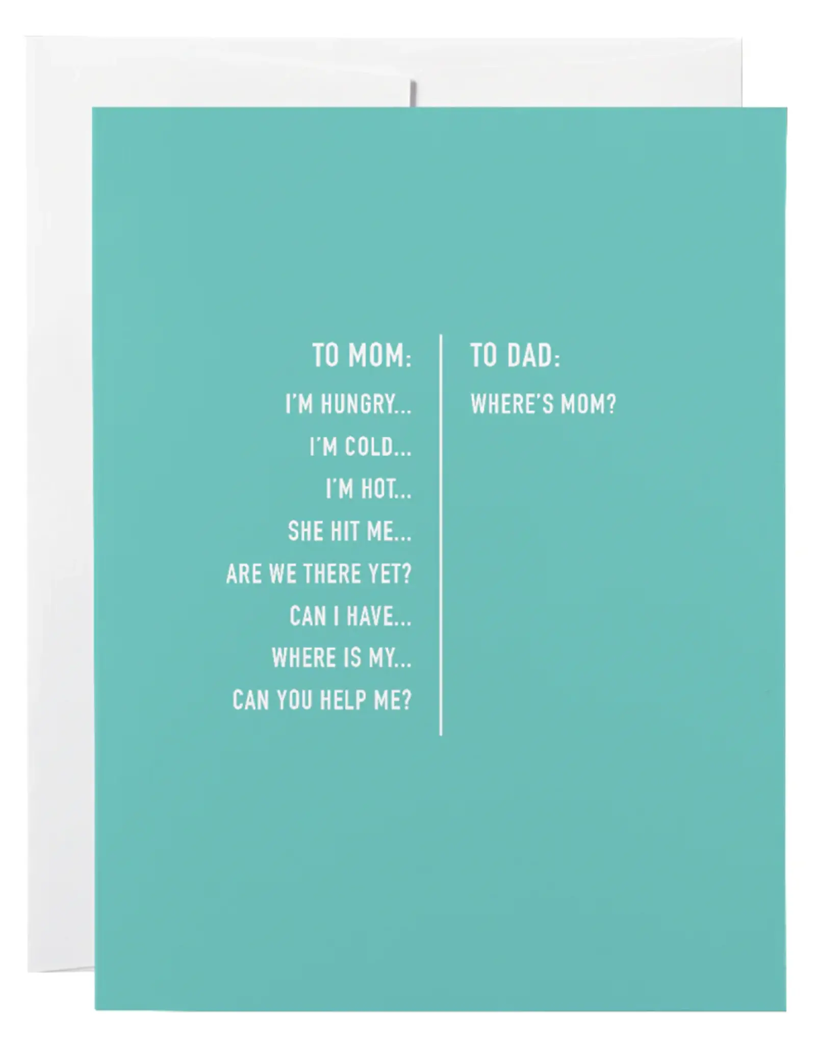 Classy Cards Creative Card, Mom Dad Questions