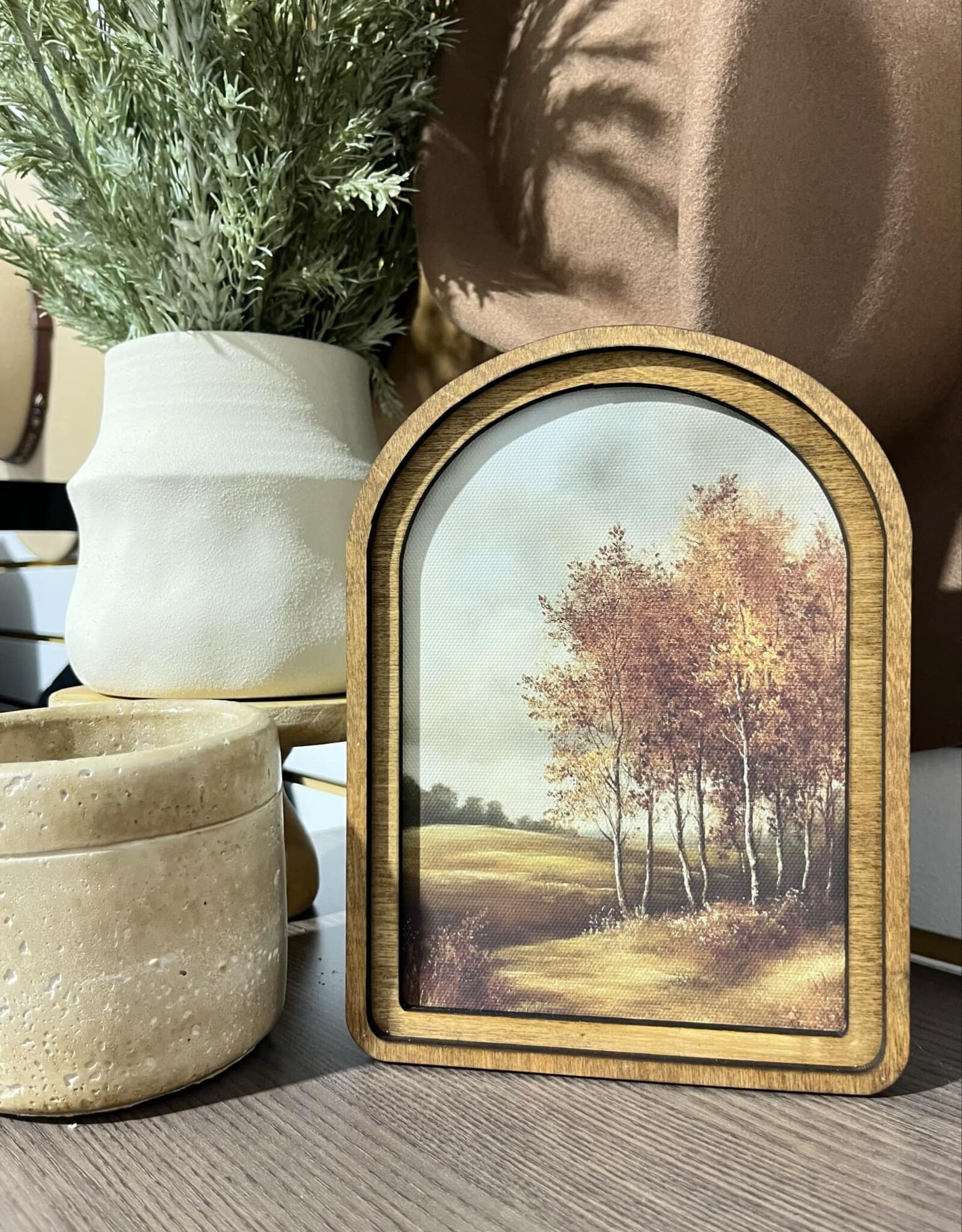 Redeemed Decor Arch Top Framed Art, Autumn Hills