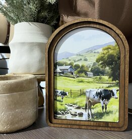 Redeemed Decor Arch Top Framed Art, Dairy Cows