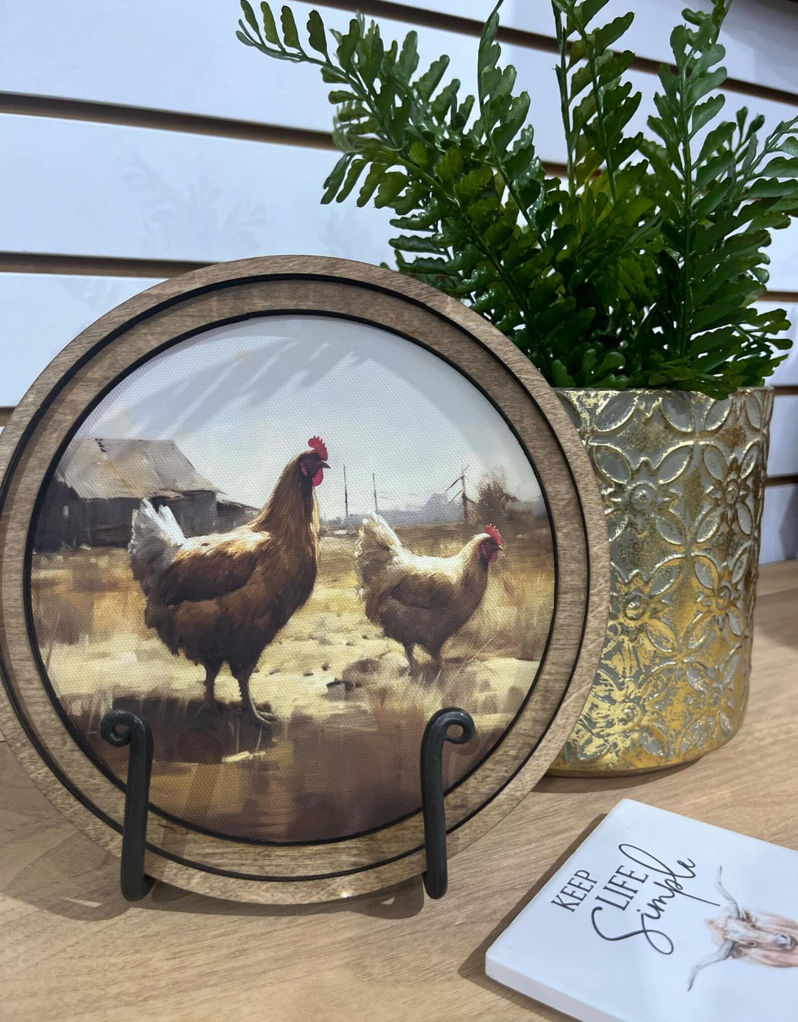 Redeemed Decor 8" Round Art, Chickens