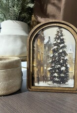 Redeemed Decor Arch Top Framed Art, Christmas Street
