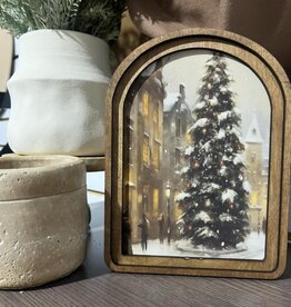 Redeemed Decor Arch Top Framed Art, Christmas Street