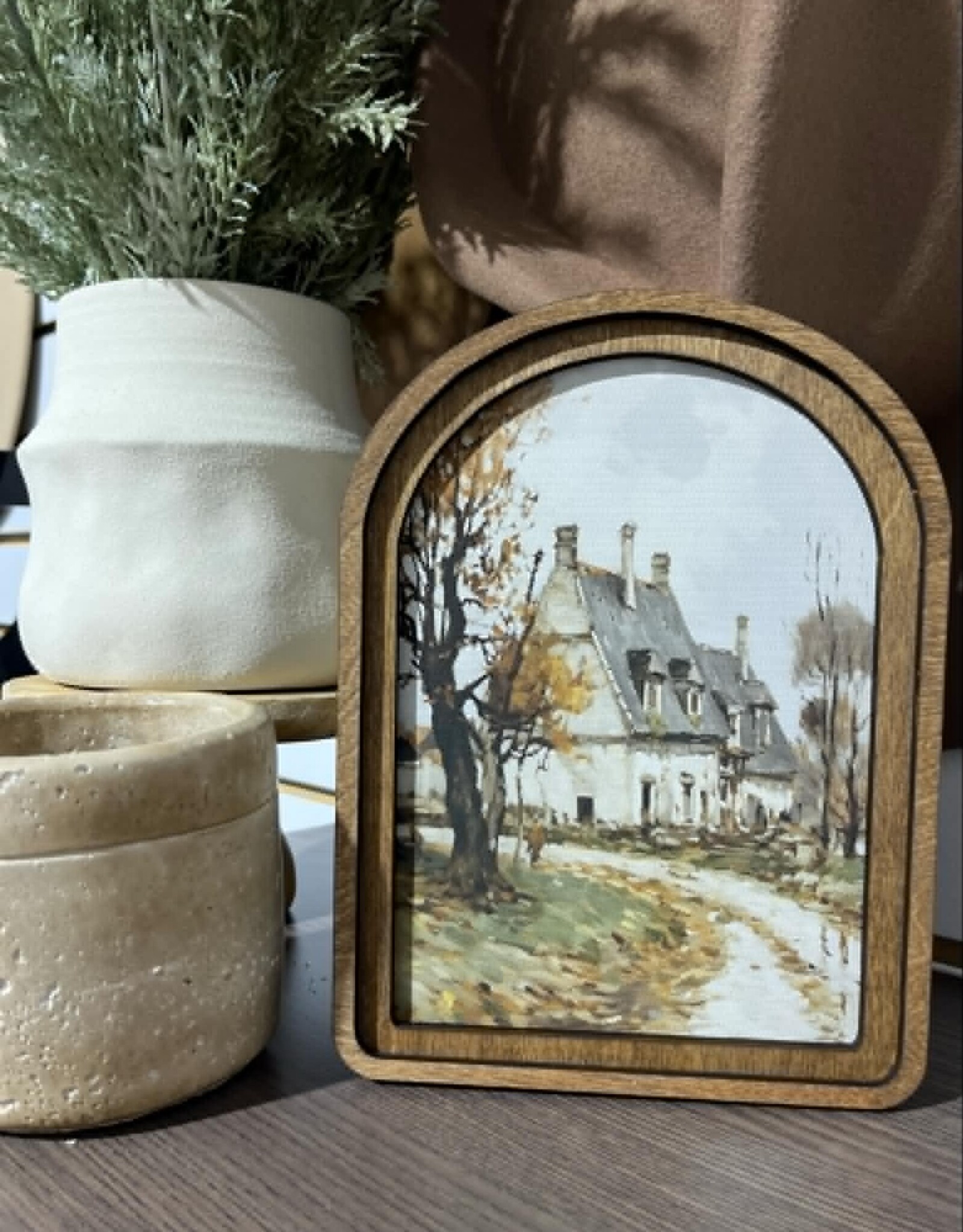 Redeemed Decor Arch Top Framed Art, Fall Farmhouse