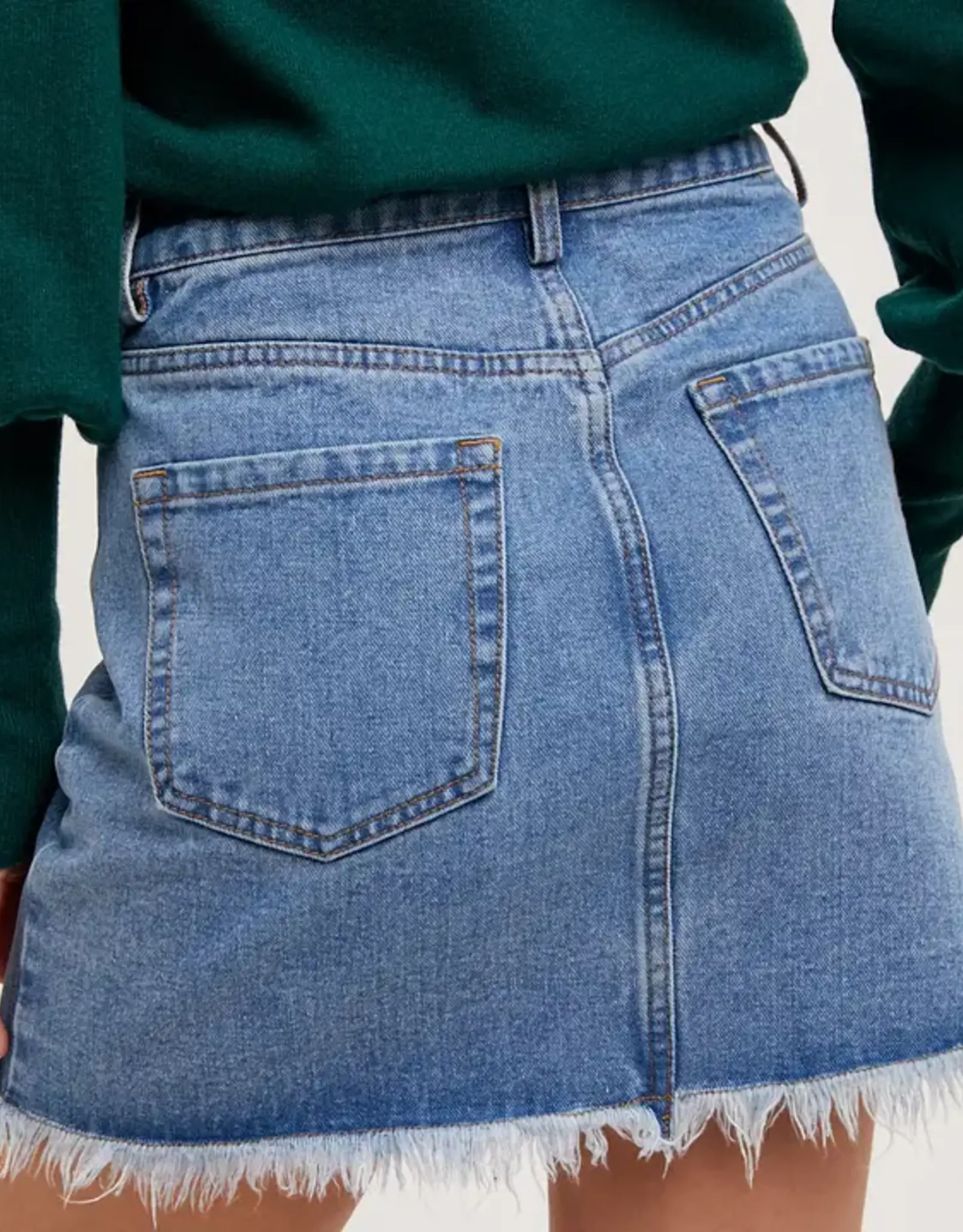 High Waisted Denim Mini Skirt