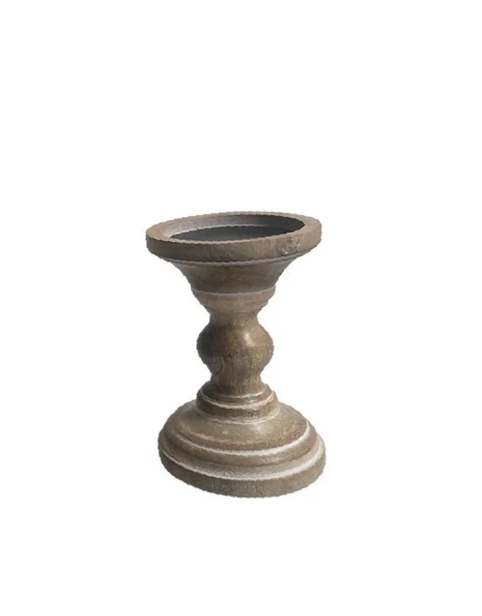 Tri W Natural Wooden Candle Holder 6"