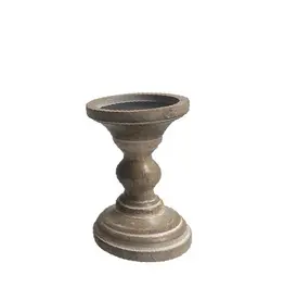 Tri W Natural Wooden Candle Holder 6"