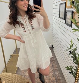 Embroidered Baby Doll Dress