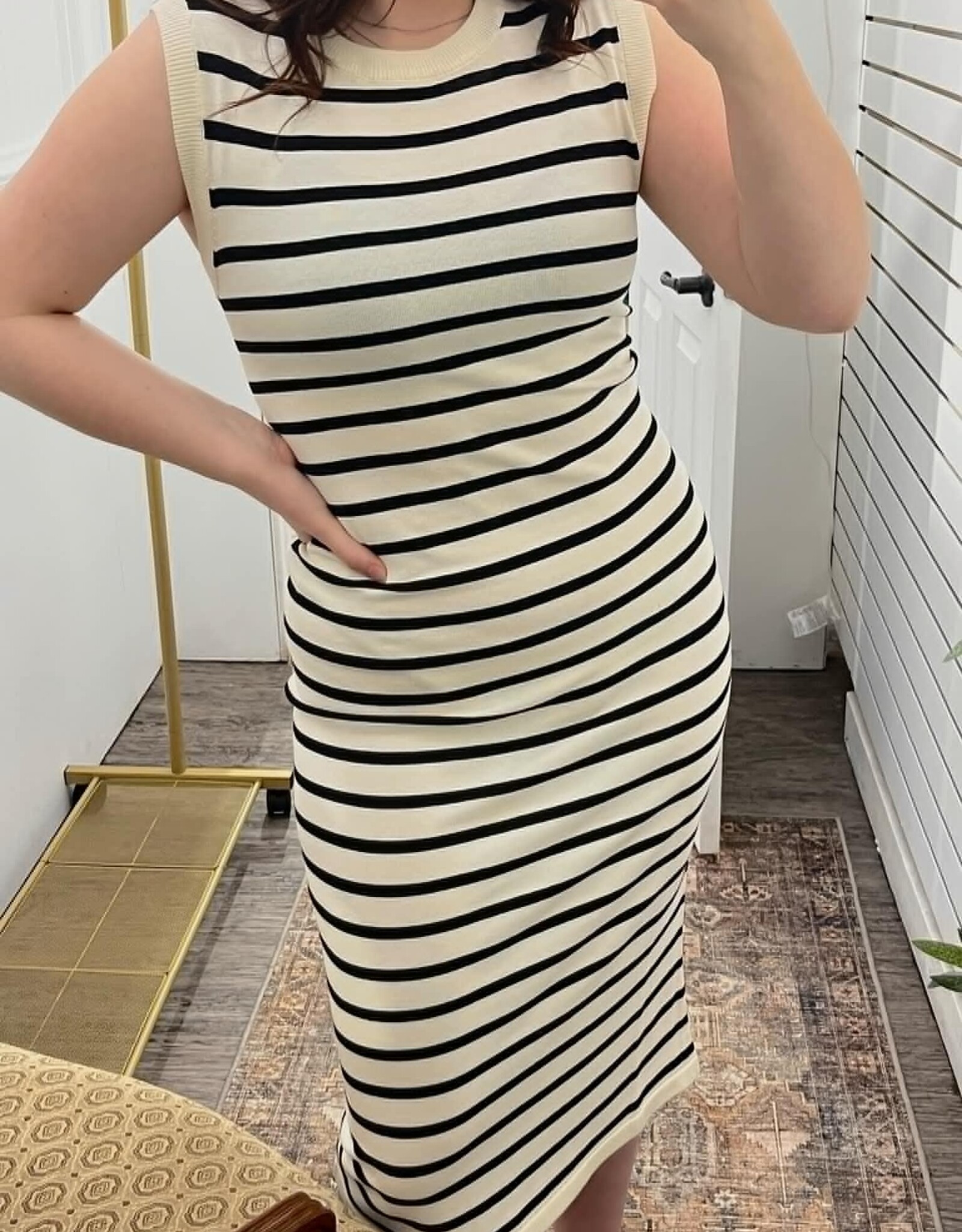 Striped Knit Shift Dress