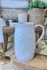 Creative Coop Stoneware Pitcher, Lrg