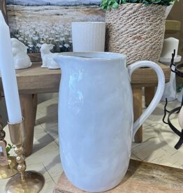 Creative Coop Stoneware Pitcher, Lrg