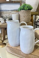 Creative Coop Stoneware Pitcher, Lrg