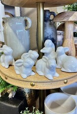 Creative Coop Ceramic Rabbit Figurines, Set of 6
