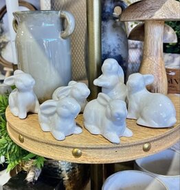 Creative Coop Ceramic Rabbit Figurines, Set of 6