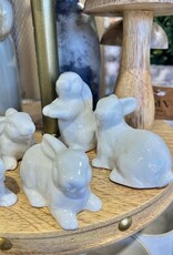 Creative Coop Ceramic Rabbit Figurines, Set of 6