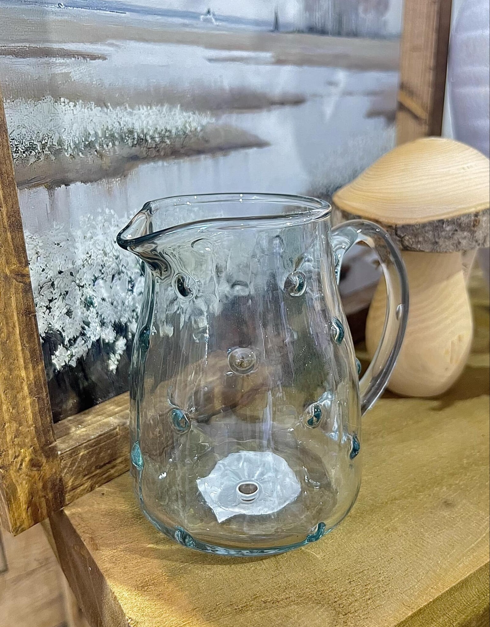 Creative Coop Glass Hobnail Creamer