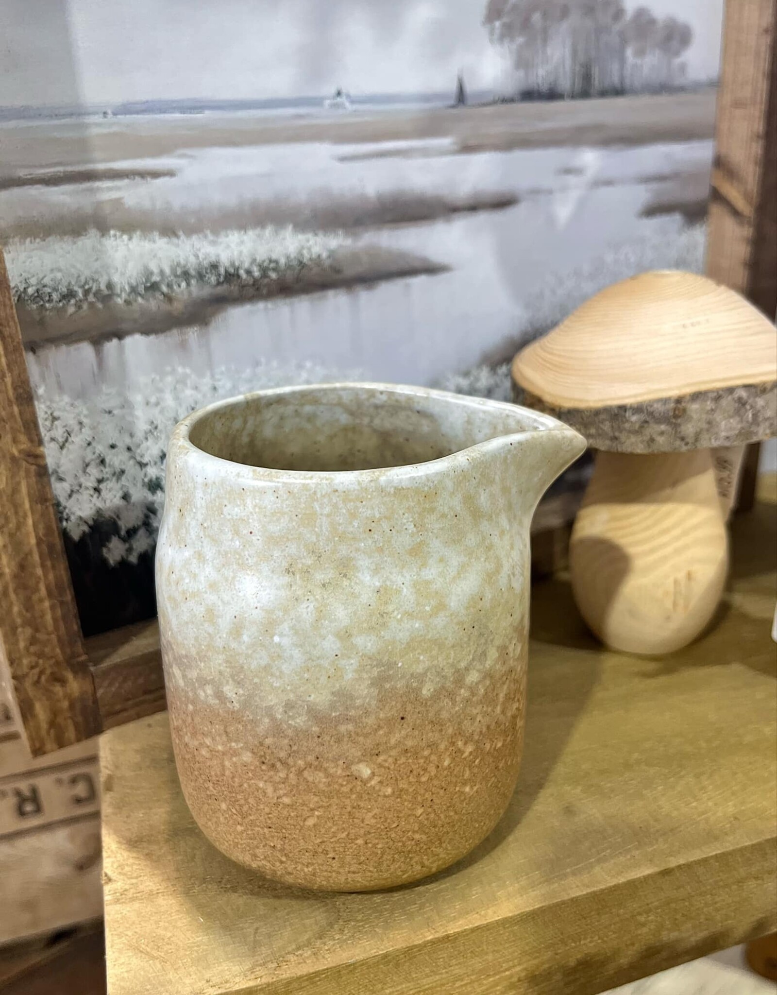 Pine Centre/Adv Porcelain Milk Jug, Beige