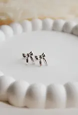 Sweet Three Designs Felicity Bow Studs,  Silver