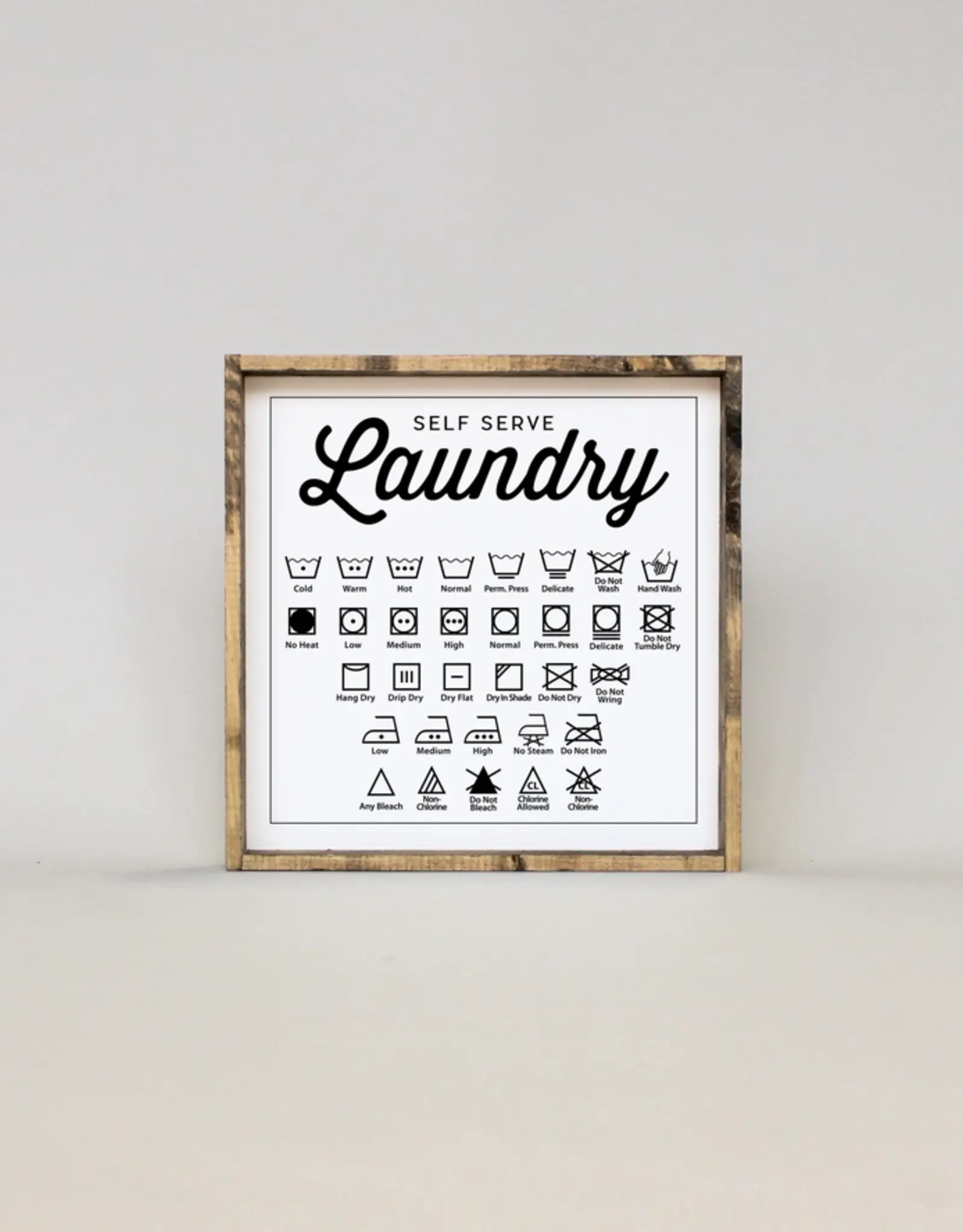 William Rae Designs Wood Sign, Laundry Symbols 12x12
