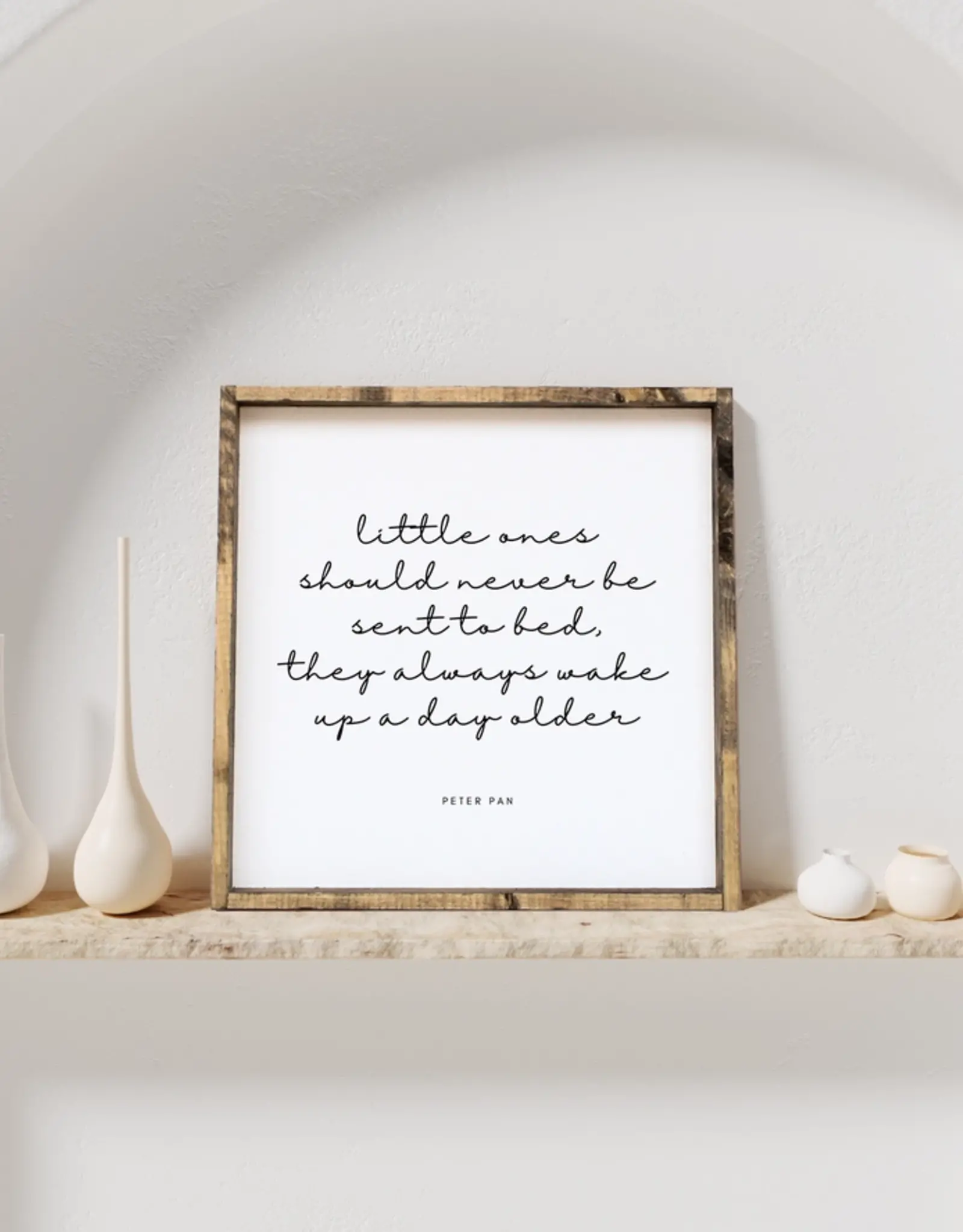 William Rae Designs Wood Sign, Little Ones White 13x13